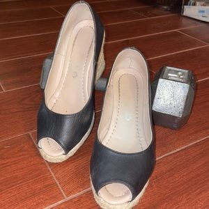 Mascaro Leather black espadrilles.